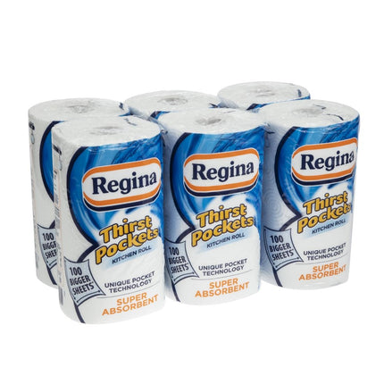 Regina Thirst Pockets Extra Large 2-Ply Kitchen Rolls (6 Rolls) 8