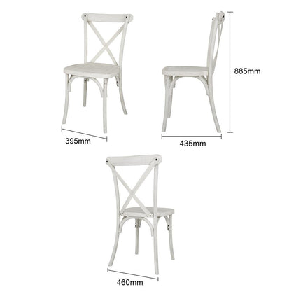 Cross-Back Resin Chairs Limewash | Bolero Manhattan | Set of 4 5
