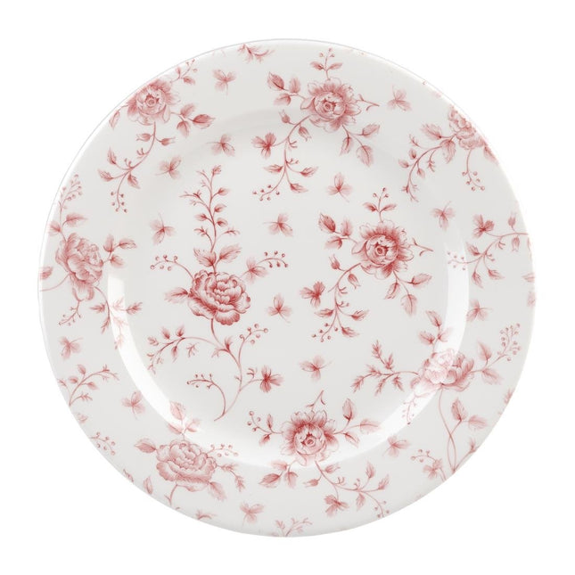 Cranberry Dinner Plates 30.5cm | Churchill Rose Chintz Cranberry | 6 Pieces