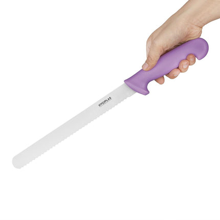 Serrated Chef's Knife with Purple Handle | Hygiplas | 24.8cm Blade 2
