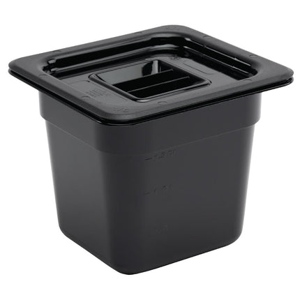 Polycarbonate Black Container GN 1/6 150mm | Vogue | 176x162mm 2