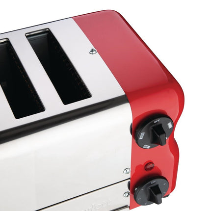 6-Slot Red Toaster with Timer | Rowlett Esprit | Includes 2 Spare Elements & 2 Toast Holders 5