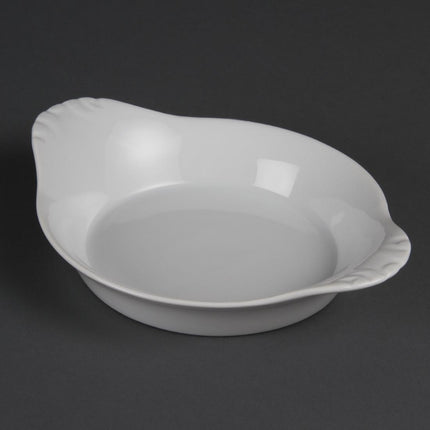 Round Gratin Dishes with Handles | Olympia Whiteware | 22 cm 2
