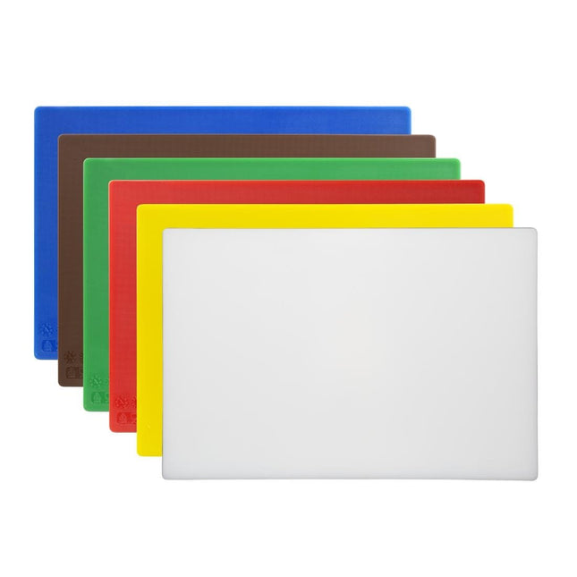 Antibacterial LDPE Cutting Board Set 450x300x10mm (6 Pieces) | Hygiplas
