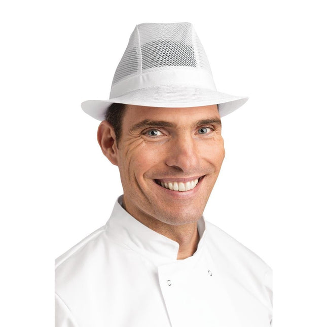 White Trilby Hat L | Lightweight 100% Polyester