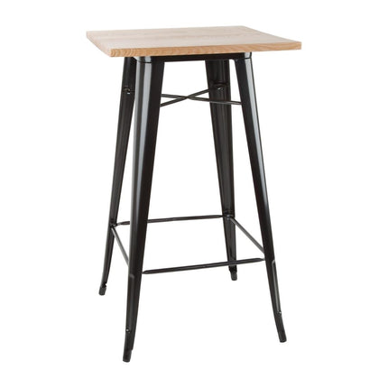 Bistro Bar Table with Black Wooden Top | Bolero