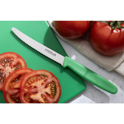 10cm Serrated Tomato Knife Green | Hygiplas 6