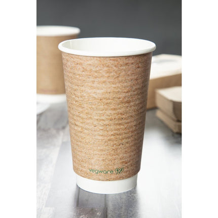 Compostable Double-Walled Coffee Cups 455ml | Vegware 7