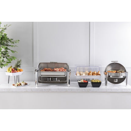 Rolltop Chafing Dish GN 1/1 18/8 Stainless Steel 44x67.5x53cm | Olympia Madrid 7