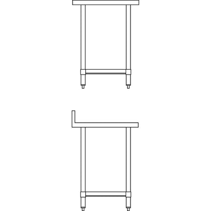Stainless Steel Worktable with Backsplash | Vogue | 90x60x60 cm 9