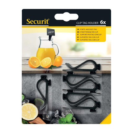 Clip Tag Holder Mini Chalkboard Labels | Securit | Pack of 6 5