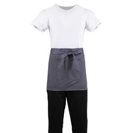 Short Grey Bib Apron | Whites