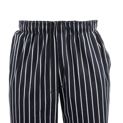 Baggy Chef Pants Black and White Striped | Chef Works Designer | S 8