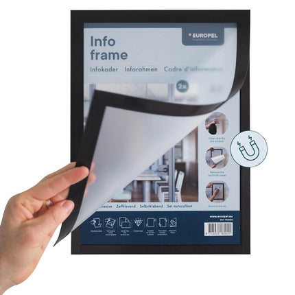 Self-Adhesive Info Frame Set 2 Pieces A4 Silver | Europel 6