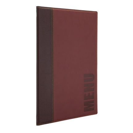 Synthetic Leather Menu Holder A4 Burgundy | Securit Trendy 2