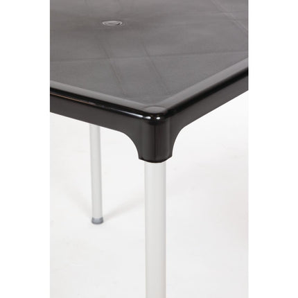Square Hospitality Table with Aluminum Legs | Bolero | 75cm | Black 6