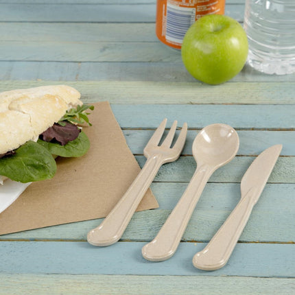 Reusable Rice Husk Cutlery Set with Jute Pouch 5