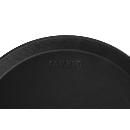 Round Black Anti-Slip Fiberglass Serving Tray 28cm | Cambro Camtread 3