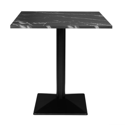 Square Table with Black Stone Effect Top 700mm | Bolero Complete