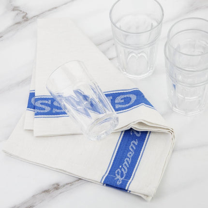 Half-Linen Polishing Cloth | Vogue | 76 x 51 cm | Blue/White 7