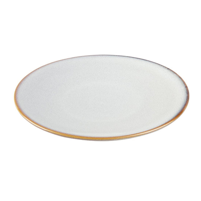 Grey Plain Coupe Plates 230mm | Olympia Drift | Porcelain