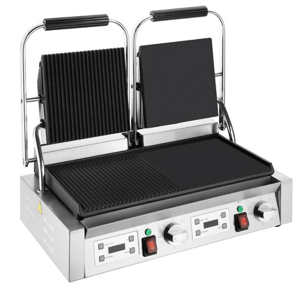 Double Contact Grill with Flat & Ribbed Plates | Buffalo 4
