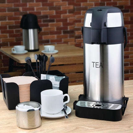 3L Stainless Steel Pump Thermos Jug for Tea | Olympia 2