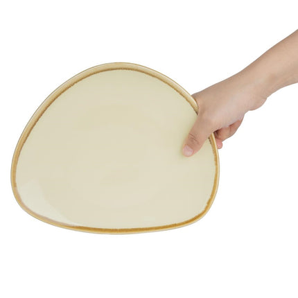 Triangular Plates 23cm Sandstone | Olympia Kiln Collection | 6 Pieces 4