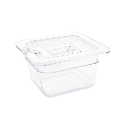 Polycarbonate Gastronorm Container Transparent 100mm | Vogue | GN 1/6 3