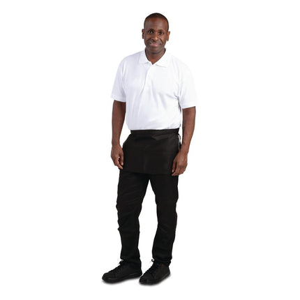 Unisex Waist Apron Black with Wide Pocket | Whites 3