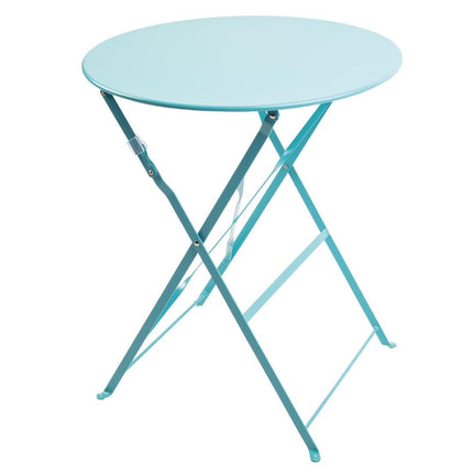 Round Steel Folding Terrace Table 59.5cm Turquoise | Bolero