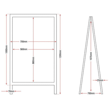 Wooden Sidewalk Chalkboard 120x70cm | Olympia 9