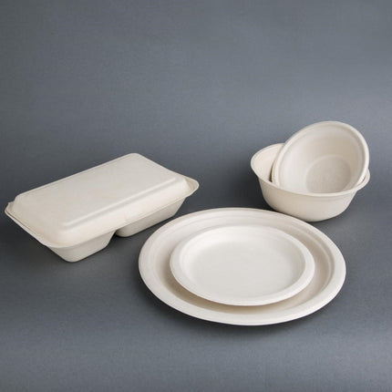 Compostable Round Bagasse Bowls 950ml Brown | Fiesta 3
