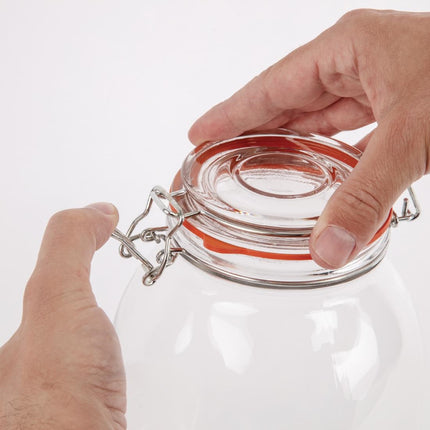 Airtight Preserving Jar with Rubber Seal and Clip | Vogue | 3L Capacity 4