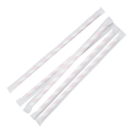 Compostable Paper Straws 210mm Red-White | Fiesta Compostable 5