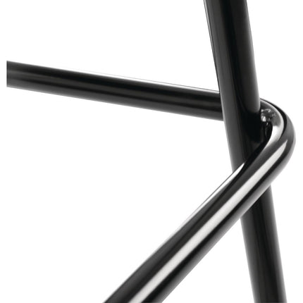Bolero Scandi High Bar Stools Black with Wood Seat and Backrest | 2 Pieces 4