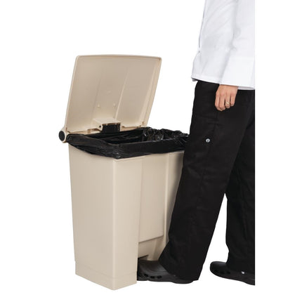 68L Beige Pedal Bin | Rubbermaid 2