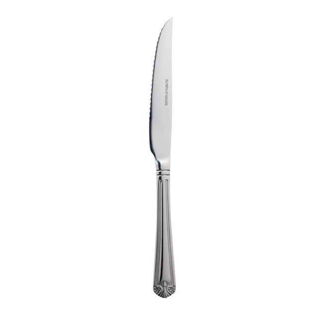 Jesmond Polished 18/0 Stainless Steel Steak Knives with Shell Motif | Olympia | 12 Pieces 2