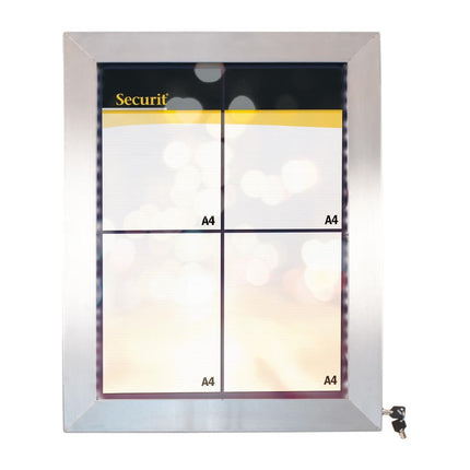 Colored LED Stainless Steel Information Display 4xA4 (Excl. Pole and Base) | Securit 3