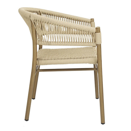 Natural Rope Twist Rattan Chairs | Bolero Florence Series | Set of 2 2
