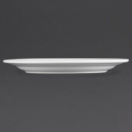 Dinner Plates with Wide Rim 25cm | Olympia Whiteware | Set of 12 2