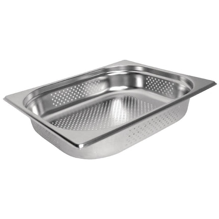 Perforated Stainless Steel GN 1/2 Pan 100mm | Vogue | 325x265 mm