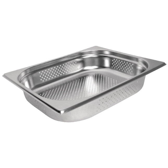 Perforated Stainless Steel GN 1/2 Pan 100mm | Vogue | 325x265 mm