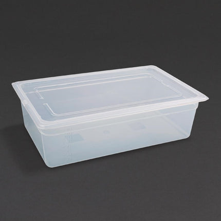 Vogue Polypropylene GN 1/1 Container with Lid | 15cm Depth | 530x325mm 5