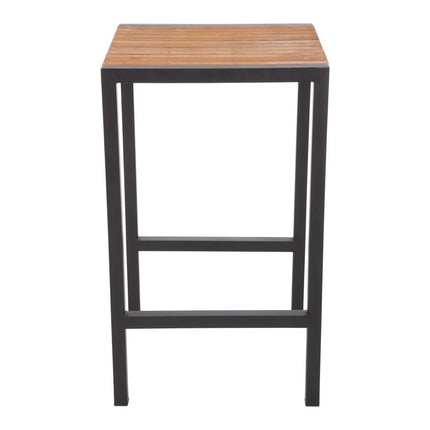 Square Bar Table 600mm Powder-Coated Steel and Acacia Wood | Bolero 5