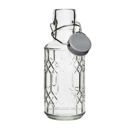 Glass Water Bottle with Stopper 380ml | Olympia Geo 5