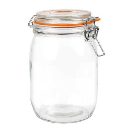 Airtight Preserving Jar with Rubber Seal and Clip | Vogue | 1L Capacity