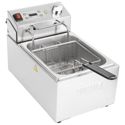 Single Electric Fryer with Timer | Buffalo | 5L Stainless Steel Tank 5