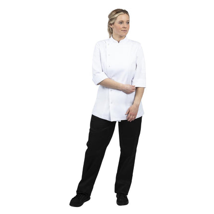 Tailored Women's Chef Jacket with Three-Quarter Sleeves and Ventilation | Whites | L 6