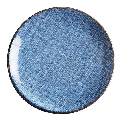 Porcelain Blue Coupe Plates with Denim Texture | Olympia | 180mm